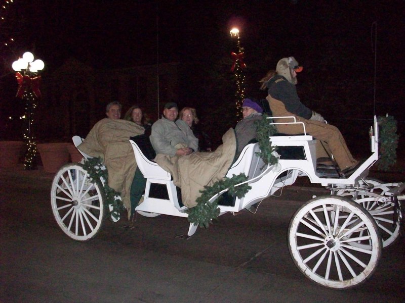 Carriage Rides in historic downtown parker for the holidays