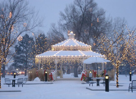 Parker's Gazebo in O'Brien Park at Christmas Photo credit: Facebook