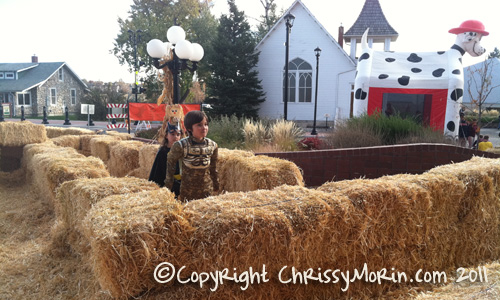 Trick or treat on mainstreet hay maze parker station historic ruth chapel background town of parker